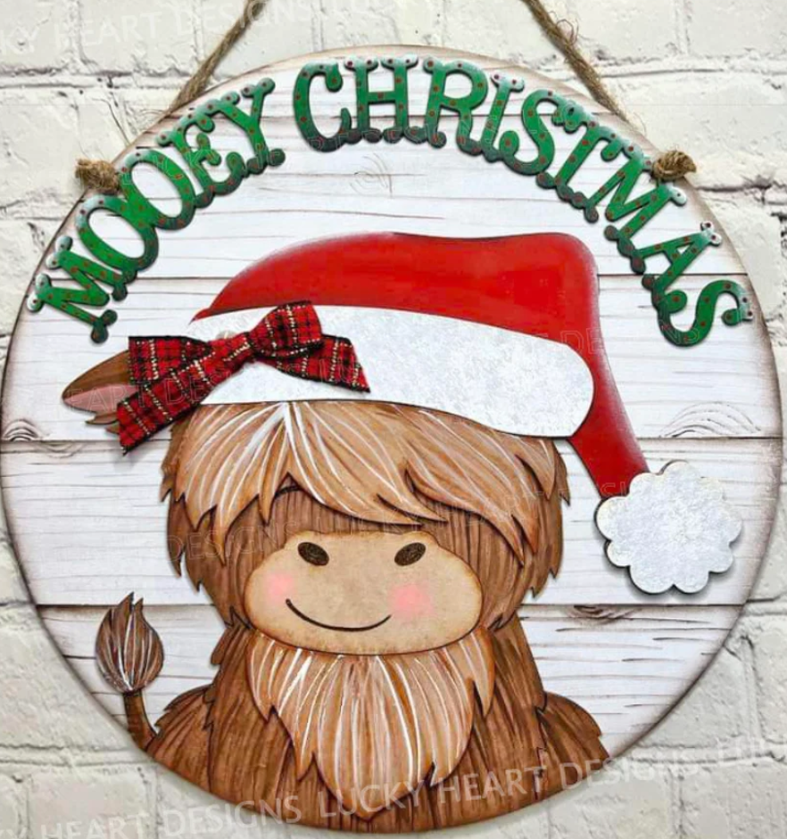 DIY Kit, Highland Cow Christmas Door Hanger