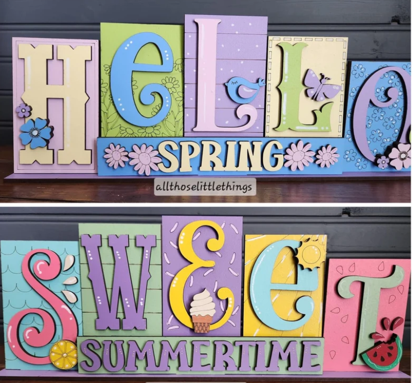 DIY Kit, Reversible Spring Summer Shelf Sitter