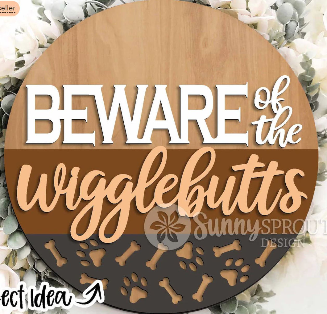 DIY Kit, Beware of the Wigglebutts Door Hanger