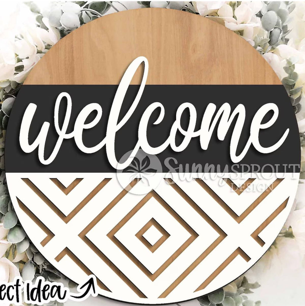 DIY Kit, Geometric Welcome Door Hanger 6