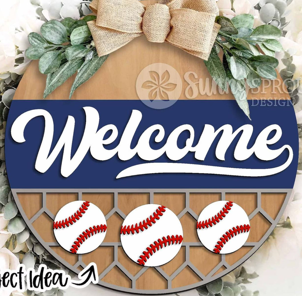 DIY Kit, Welcome Baseball/Softball Door Hanger