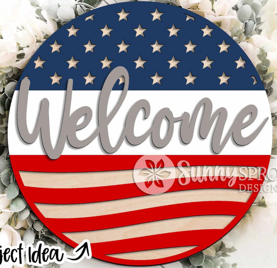 DIY Kit, Patriotic Welcome Door Hanger