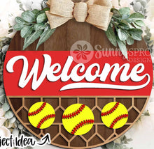 Load image into Gallery viewer, DIY Kit, Welcome Baseball/Softball Door Hanger
